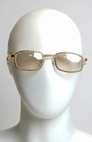 Amigo Rhinestone Sunglasses Grey Tint