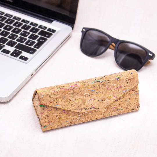 Cork Sunglass Case Pouch Vegan Leather Storage Glasses Holder Medium Frames Sunglasses Goggles Case Hard Shell Eyewear