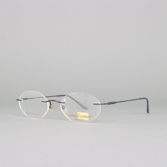 Vintage Eyeglasses | 90S Glasses Deadstock Eyewear Octagonal 1990S Eyeglass Frame Aesthetic - Edison