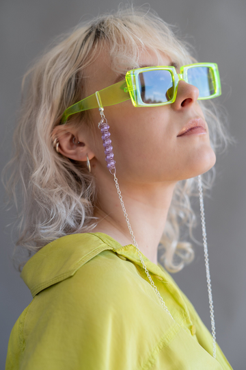 Lilac Glasses Chain, Purple Holder, Eyeglass Chain