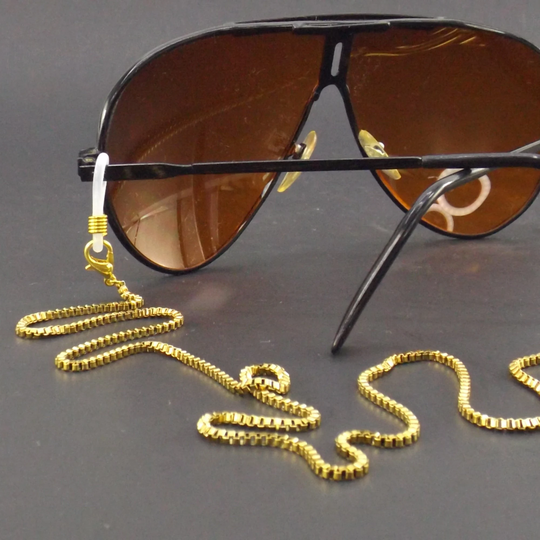 Italian Box Chain Eyeglass Lanyard | Face Mask Gold Silver Necklace For Glasses Sunglasses Holder