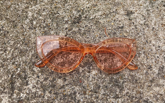 Sunglasses Chunky Amber 1950S Style Catseye Rockabilly