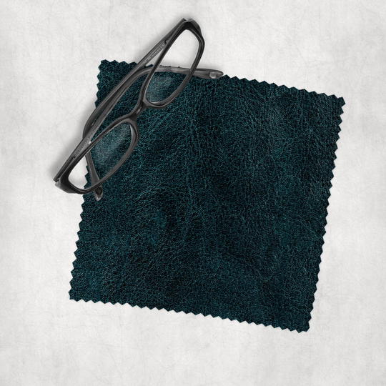 Dark Green Leather - Microfiber Lens Cleaning Cloth For Eyeglasses, Cameras, Smartphones & All Screens