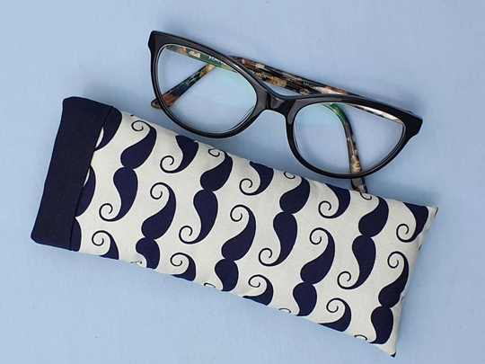 Padded Moustaches Glasses Case, Adult Sun Eye Glass Foam Fabric Case