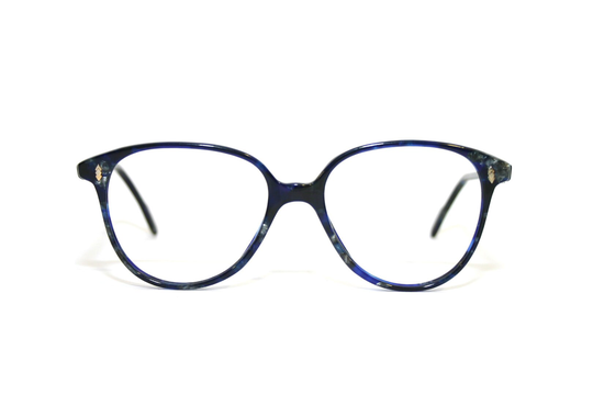 Conquistador Marwitz Eyeglasses 1980 1990's Silver Blue Marble Modern Large Sized 54-17-140 Eye Glasses New Old Stock Nos Free Shipping