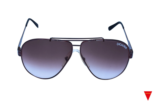 70's Metal Aviator Sunglasses Excalibur Oversize Frame Real Deal Vintage Bronze Glasses