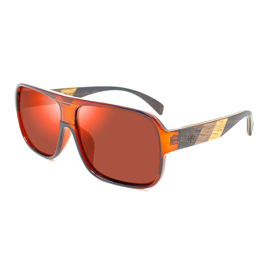The Montréal Pour Homme Men's Aviator Sunglasses With Multi Layer Wooden Arms & Polarized Lenses | Gifts For Him