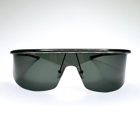 Christian Dior Sunglasses Shield Visor Wrap Ski Monogram Logo Iroquoi 2 Metal Grey Tinted Lens Vintage Y2K 90S Authentic