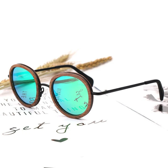Round Wood Sunglasses Men Women Brand Design Fashion Ultralight Sun Glass Polarized Lens Uv400