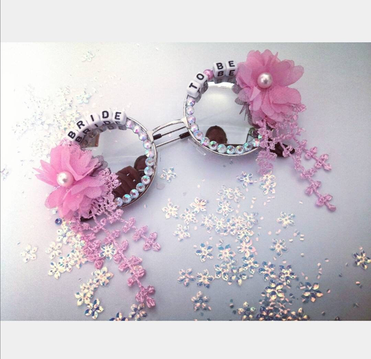 Pink Ott Fancy Lace Bride To Be Bachelorette Hen Party Sunglasses