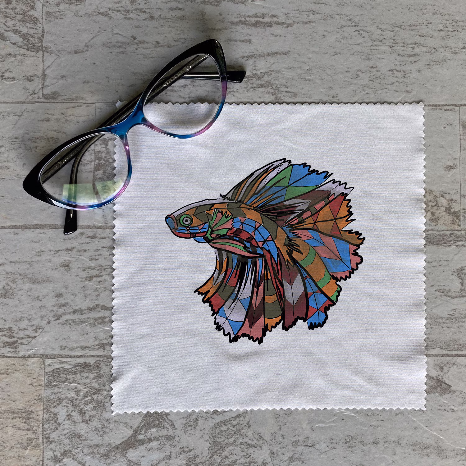 Fish Eyeglass Cleaner Lens Cloth/Phone Eyewear Cloth Microfiber Cleaning