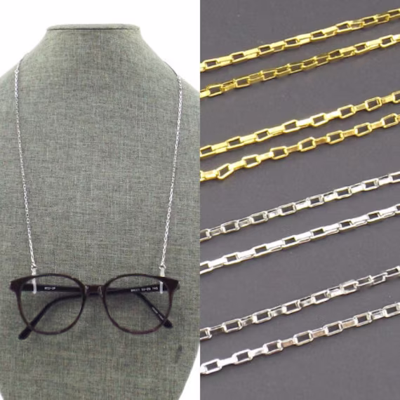 Italian Box Chain Lanyard | Eyeglass Sunglasses Holder Face Mask Necklace For Glasses Men Women