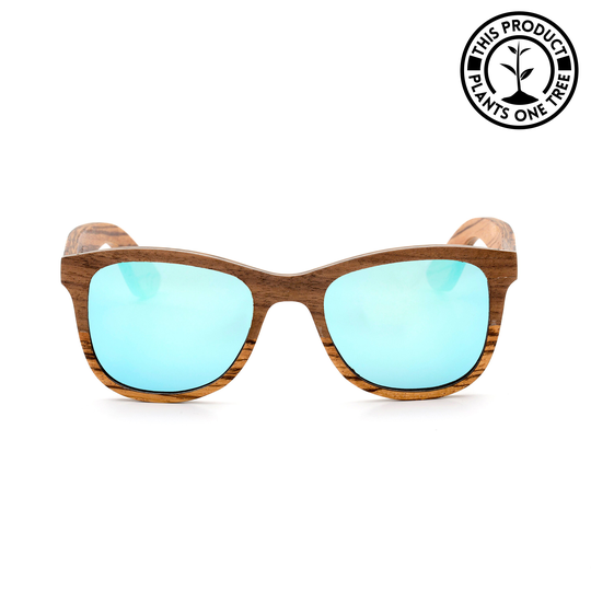 Best Wood Sunglasses, Ice Blue, Polarized Lens, Summer Holidays, For Men & Women, Travel Proof, Durable Design, Flexi-Hinge Technology