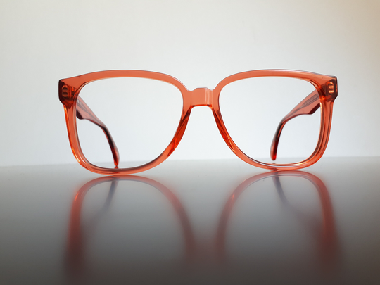 Menrad 622 Eyeglasses Orange Transculent Angular Shaped Women Glasses From Germany Vintage 1990 Medium Size Nos Neu Brille