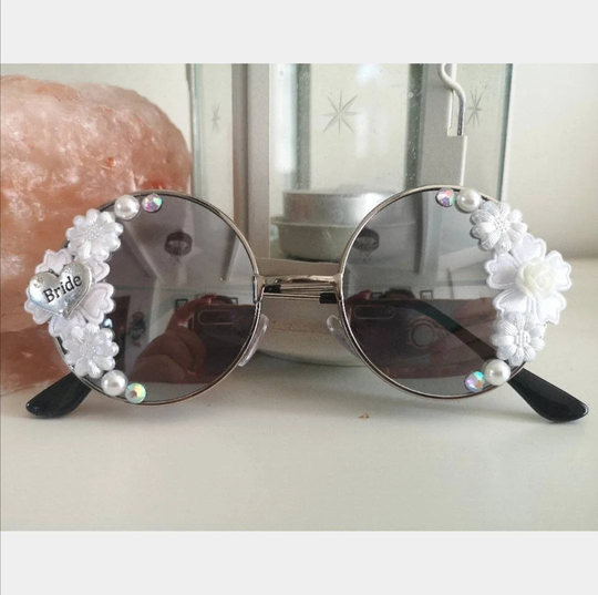 Bride Silver & White Classy Sunglasses