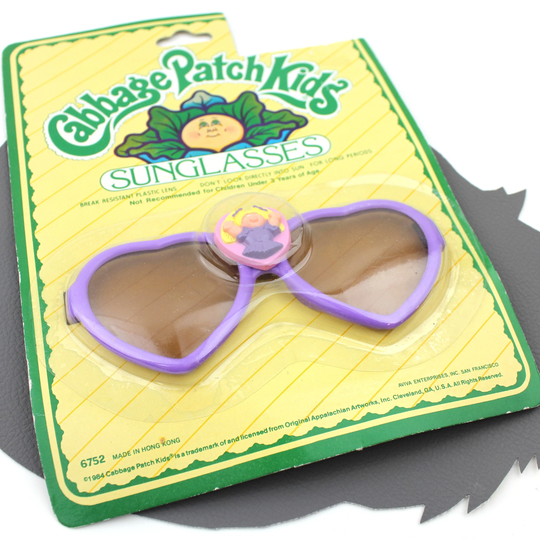 Purple Cabbage Patch Children's Sunglasses/Kids 80S Vintage Little Girl Pink Yellow 1984 Heart