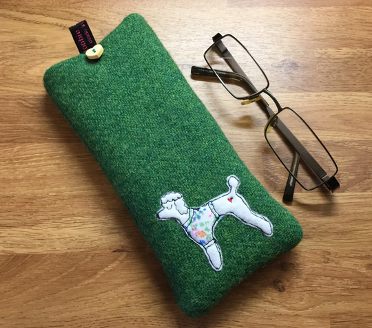 Poodle Dog Glasses Case, Poodle Spectacles Harris Tweed Sleeve, Lover, Gift