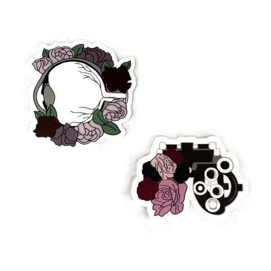Floral Eyeball & Phoropter Vinyl Stickers