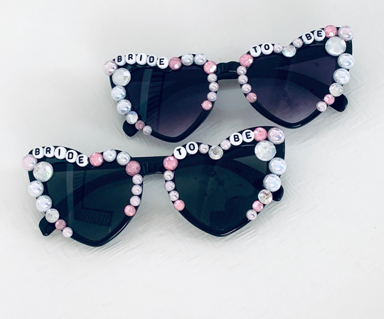 Bride Sunglasses | Heart Shaped Sunnies Bling Embellished Bachelorette Party Shades Gifts