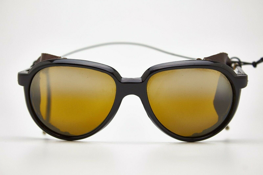 Vintage Man Sunglasses Nylon Arctic Glacier Leather Montagne Sport Sci France Full Mirrorles Lenses Original Aviator James Bond 007