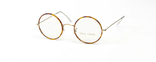 Vintage Hilton Classic 2 Round Blonde Gold Eyeglasses Optical Frame Glasses Lunettes 49mm