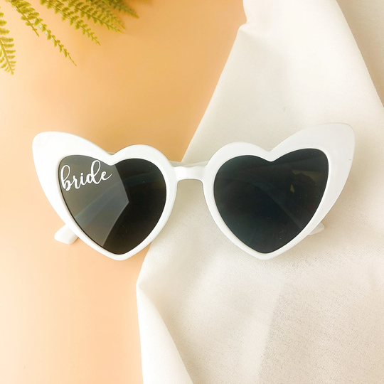 Bachelorette Party Heart Sunglasses, Bride Retro Bridesmaid Gifts, Proposal, Favors