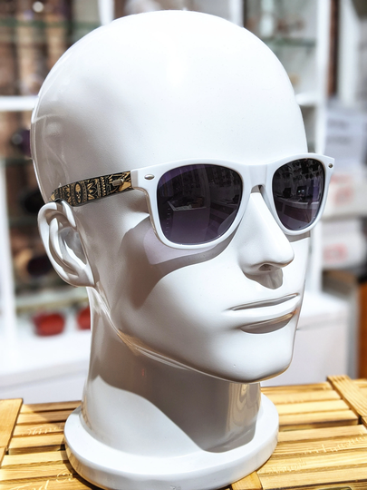Wooden Arm Square Sunglasses With White Frame Groomsmen Proposal Eye Glasses Frames