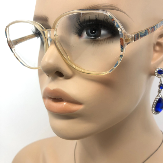 Vintage Cotswold Collection Eyeglasses Glasses Frame Clear Blue Square Used Eyeglass Frames Retro