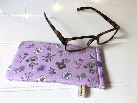 Floral/Glasses Case/Sunglasses Case/Ladies Spectacle Case/Fabric Glasses Case/ Childrens Soft Case