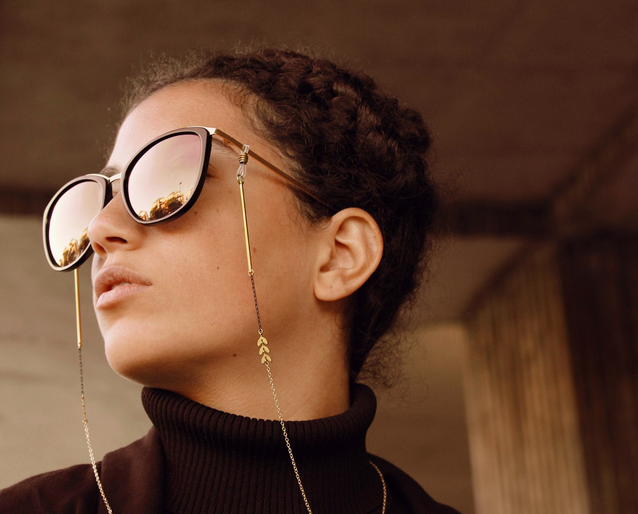 Gold Glasses Chain Eyeglass Sunglass Strap Sunglasses Eye Holder Reading Cord Lanyard Brass Jewelry - Clovia