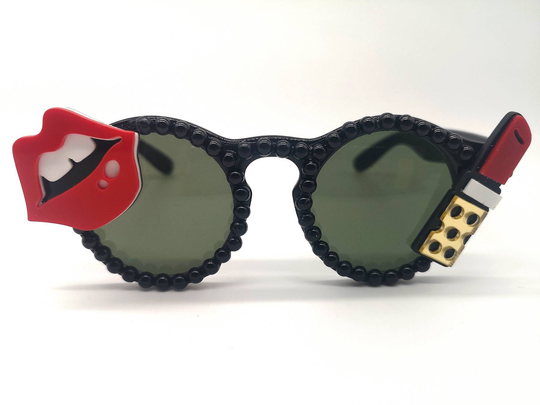 Makeup Round Black Statement Sunglasses With Rhinestones Trendy Cool Festival Accessories