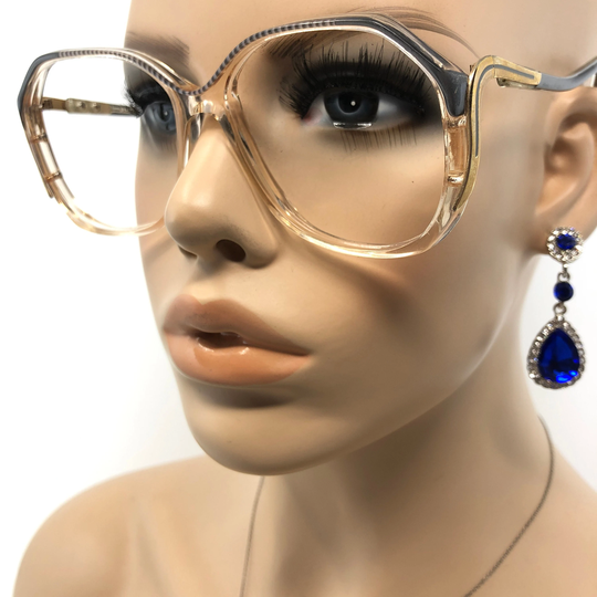 Vintage Dimensions 503 Eyeglasses Glasses Frame Grey Square Used Eyeglass Frames Retro