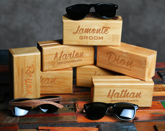 Groomsmen Gifts, Wedding Proposal, Best Man Gift, Custom Engraved Sunglasses Wood