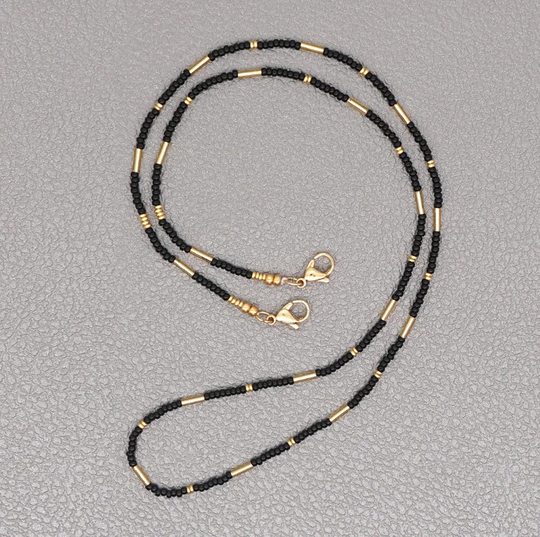 Rice Beads Eyeglasses Chain/Mask Chain/Bracelet/Multifunctional Use/Black