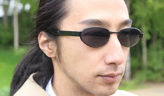 90S Vintage Oval Sunglasses. Nos Solid Black Matt Metal Frame With Thick Arms. Bnwt. Club Kids. Matrix