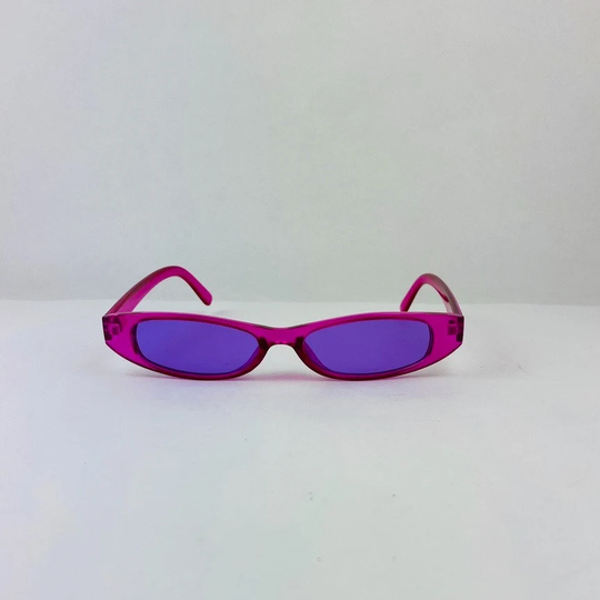 Rectangle Slim Purple Punk Sunglasses