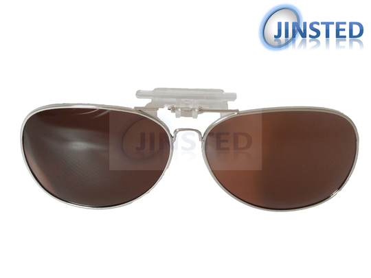 Brown Aviator Clip On Flip Up Sunglasses Uv400 Protection Acp021