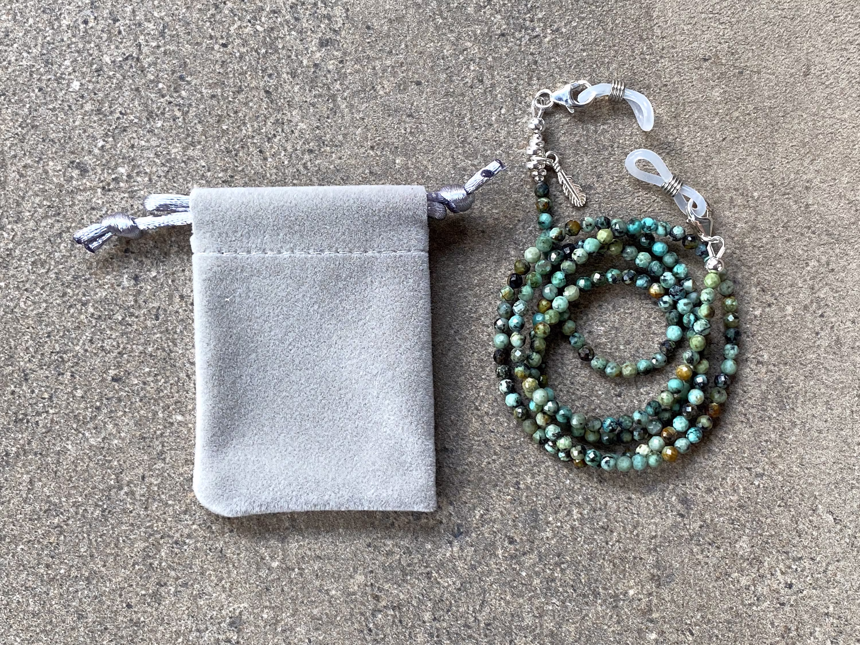 Emerald Green African Turquoise Eyeglass Beaded Chain For Women, Necklace, Bracelet, Mask Holder Lanyard