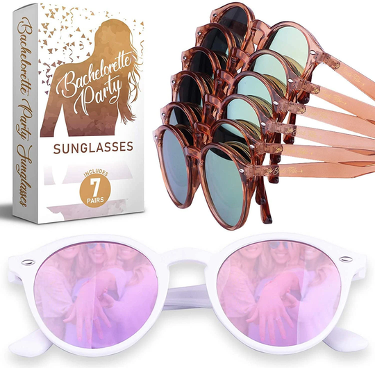 7Pcs Bachelorette Party | Sunglasses Bride Rose Gold Lenses Wedding Tribe