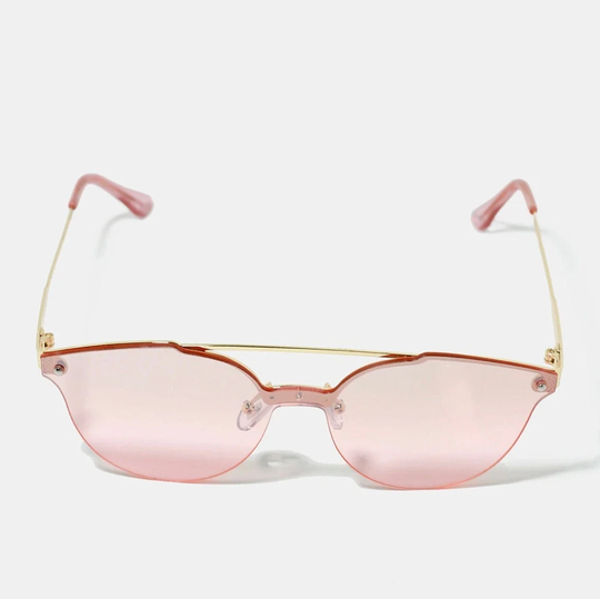 Polycarbonate Scratch Resistant Cateye Sunglasses in Blue Pink & Gray