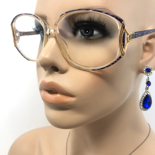 Vintage Britalia Caroline Eyeglasses Glasses Frame Purple Square Used Eyeglass Frames Retro