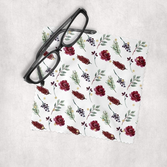 Floral #1 - Microfiber Lens Cleaning Cloth For Eyeglasses, Cameras, Smartphones & All Screens