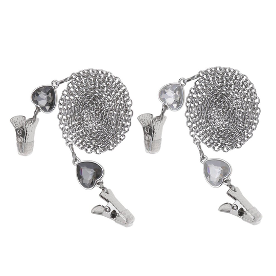 2PCS Crystal Rhinestone Heart Eyeglass Chains Glasses Strap Holder for Women