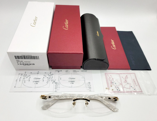 New Cartier Pearl White Syracuse Ct0056O Glasses