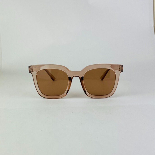 Square Translucent Tea Frame Sunglasses