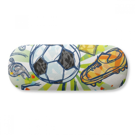 Cartoon Football Series Pattern Soccer Glasses Case Eyeglasses Hard Shell Storage Spectacle Box