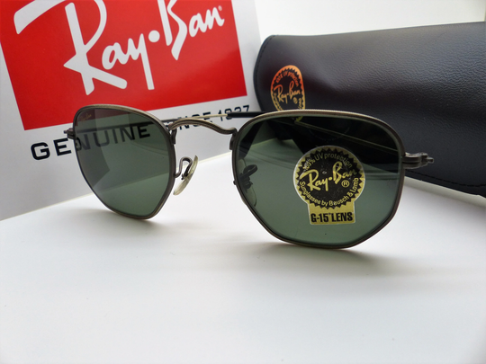 Vintage B&l Ray-Ban W1287 Antique Style 3 Pewter Sunglasses New Old Stock