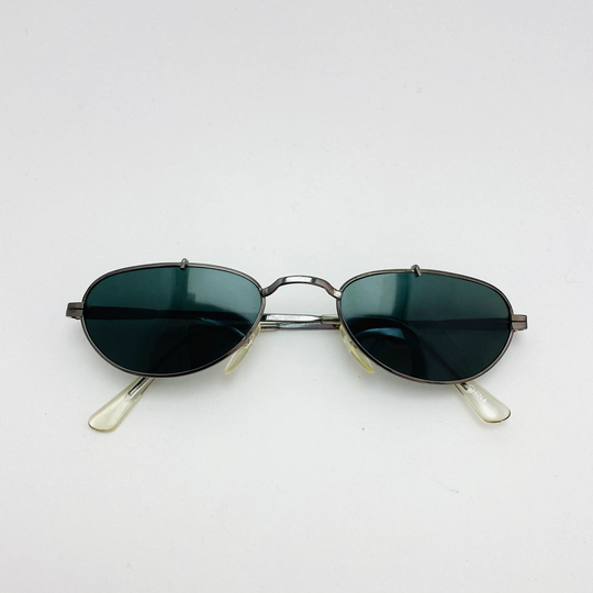 90S Slim Grey Aviator Frame Sunglasses