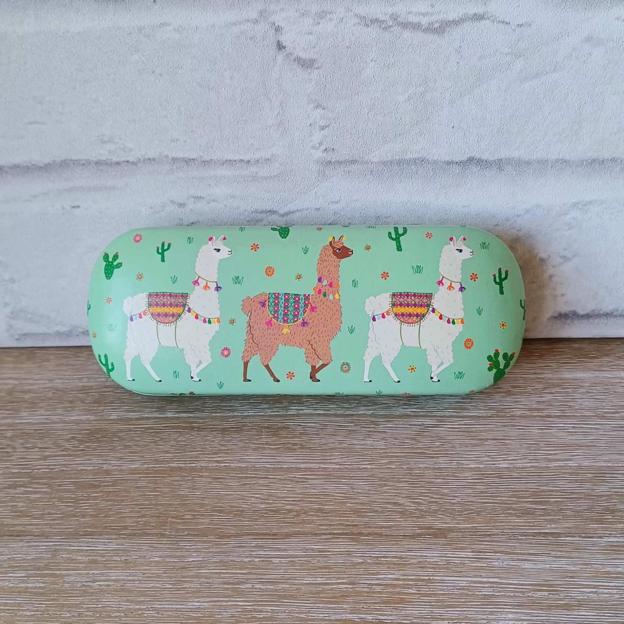Colourful Llama Sunglasses Case Hard Glasses Spectacles Cleaning Lens Cloth Ladies Men's Women's Boy's Teenager Gift Present Kids