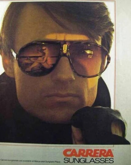 Carrera Vintage 80S Aviator Sunglasses Model 5570. Gold Frame With Smoky Khaki Lenses & Shooter Double Bridge. Mens 70S Aviators